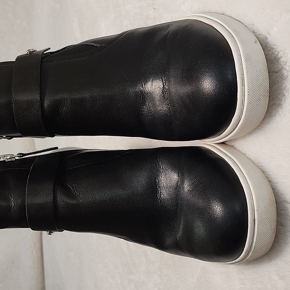 Linea Paolo Freshton Leather Wedge Ankle Booties Boots Black Women’s Size 9 1/2 - Picture 3 of 16